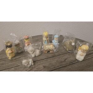 Vintage Wicks 'N' Sticks Wax Nativity Scene Figures Set 1980s Retro Christmas